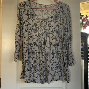 Croft & Barrow Grey Floral Shirt